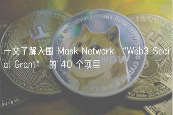 一文了解入围 Mask Ntwork “Wb3 Social Grant” 的 40 个项目