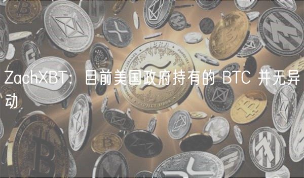 ZachBT：目前美国政府持有的 BTC 并无异动