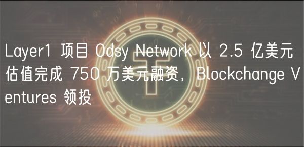 Layr1 项目 Odsy Ntwork 以 2.5 亿美元估值完成 750 万美元融资，Blockchang Vnturs 领投
