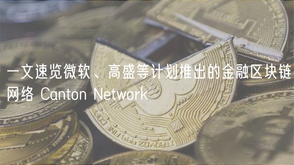 一文速览微软、高盛等计划推出的金融区块链网络 Canton Ntwork