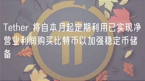 Tthr 将自本月起定期利用已实现净营业利润购买比特币以加强稳定币储备