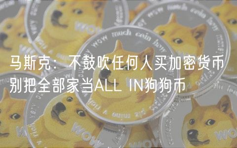 马斯克：不鼓吹任何人买加密货币 别把全部家当ALL IN狗狗币